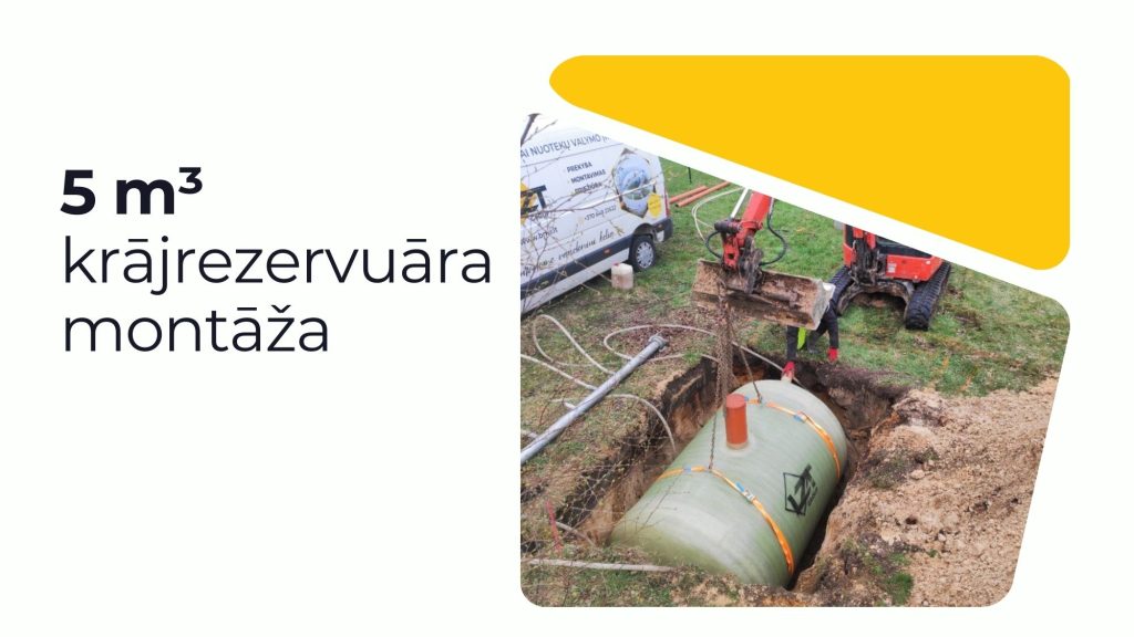 5 m³ krājrezervuāra montāža